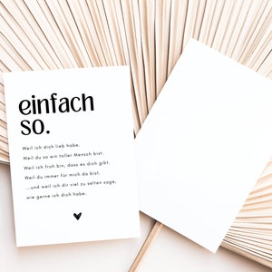 Postkarte einfach so, Geschenk für Freundin, Geschenk für den Lieblingsmenschen, einfach mal danke sagen, Geschenk zum Valentinstag, DINA6 Bild 8