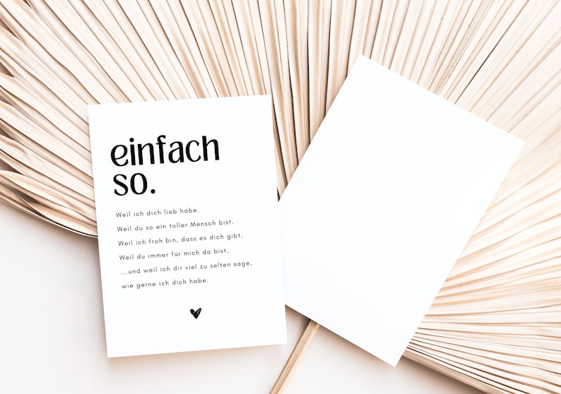 Postkarte einfach so, Geschenk für Freundin, Geschenk für den Lieblingsmenschen, einfach mal danke sagen, Geschenk zum Valentinstag, DINA6 Bild 8