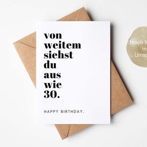 Cartolina di compleanno 30, biglietto di auguri per 30, regalo di compleanno 30, 30° compleanno donna e uomo, divertente biglietto di compleanno per 30° compleanno
