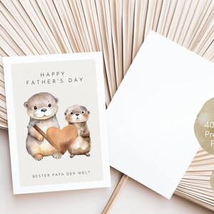 Father's day gift cute otter card best dad in the world, father's day gift, father's day card, father's day gift ideas, fathers day gift image 8