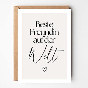 Carte postale MEILLEUR AMI du monde avec enveloppe au choix, cadeau meilleur ami, anniversaire meilleur ami, dites merci à votre ami