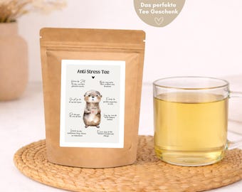 Hej.Otti® Anti-Stress Tea Gift – Relaxation Tea with Otter 30g – Gift for Girlfriend, Mindfulness, Self-Care, Small Token of Appreciation