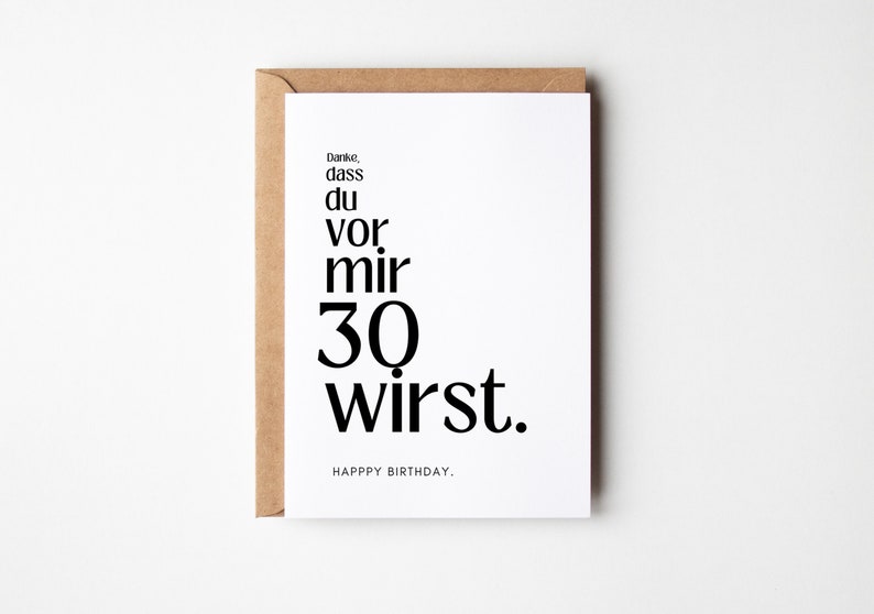 30 Geburtstag Postkarte, Grusskarte zum 30, Geburtstagsgeschenk 30, 30 Geburtstag Frau und Mann, lustige Geburtstagskarte zum 30. Geburtstag