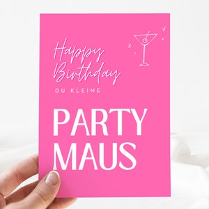 Carte d'anniversaire rose pour les personnes proches de votre cœur, joyeux anniversaire meilleur ami, cadeau d'anniversaire pour femme, carte d'anniversaire souris de fête