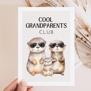 Carte de voeux grands-parents Cool Grandparents Club avec des loutres mignonnes, cadeau grands-parents, cadeau grand-mère, cadeau grand-père, tu vas être grand-mère, tu vas être grand-père