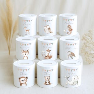 Spardose Mädchen Junge personalisiert Geschenk zur Geburt, Taufe, Taufgeschenk Baby Babygeschenke, Kind Geburtstagsgeschenk, Geburt Geschenk