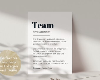 Gift for teams, greeting card team, colleague card, farewell cards colleagues, employee cards Christmas, synonym team