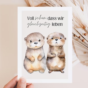 Postcard It&#39;s great that we live at the same time, best friend gift, card with saying, gift for girlfriend, gift for favorite person