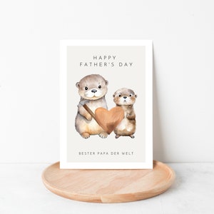 Father's day gift cute otter card best dad in the world, father's day gift, father's day card, father's day gift ideas, fathers day gift image 2