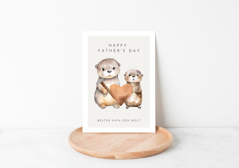 Father's day gift cute otter card best dad in the world, father's day gift, father's day card, father's day gift ideas, fathers day gift image 2