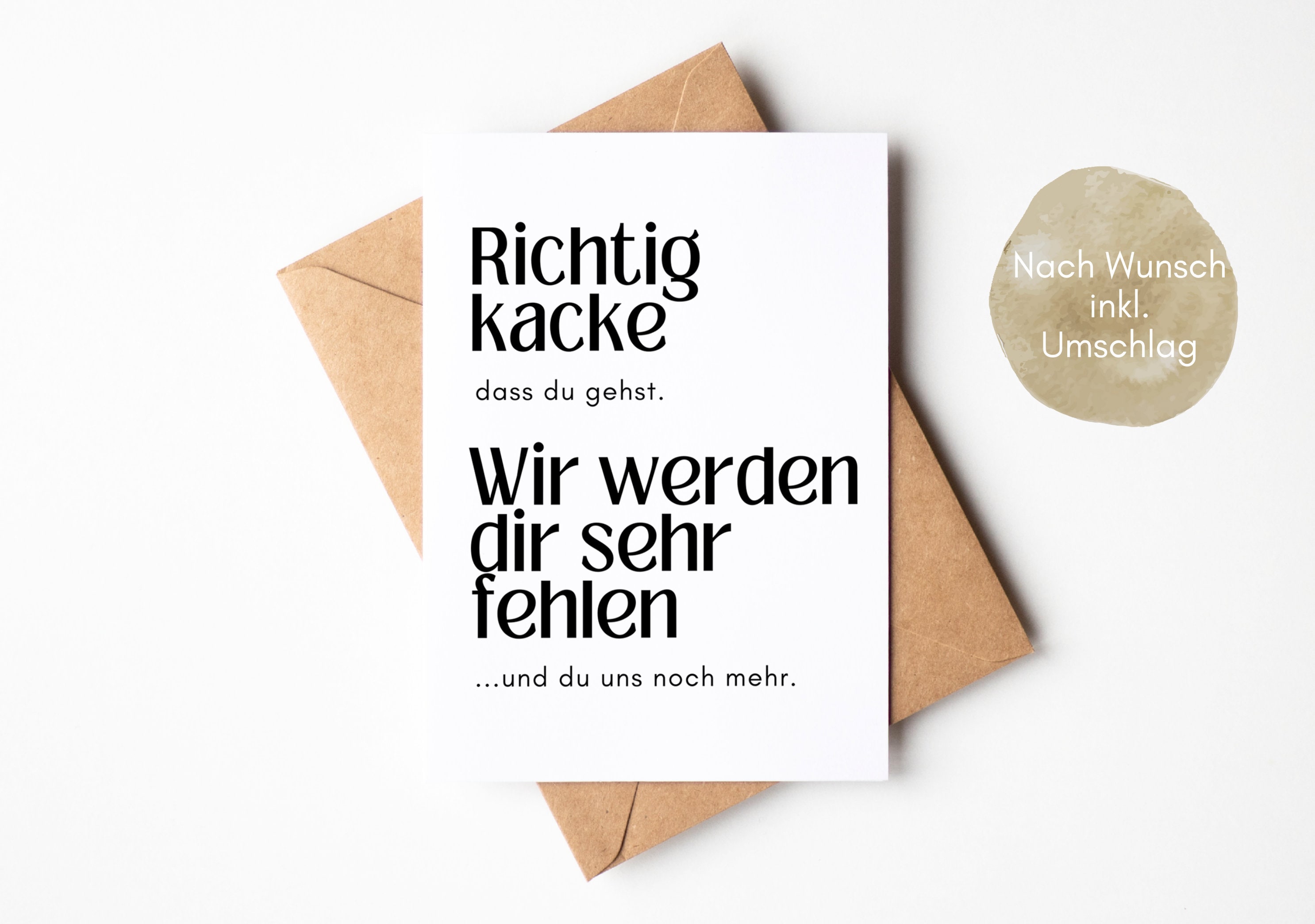 Lustige Abschiedskarte Für Kollegen – Humorvoll, 20x14 Cm, Mit Umschlag, Für Männer & Frauen