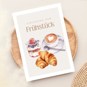 Invitation to breakfast, gift date time, time for two, voucher for a breakfast together postcard A6 image 5