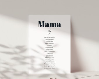 Birthday card mom, synonym card mom, mother's day, mother gift, mother's day card, mother birth card, mom gift
