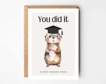 Carte postale « Bravo ! », carte cadeau pour remise de diplôme, études, baccalauréat, licence, master, réussite à un examen, carte de félicitations