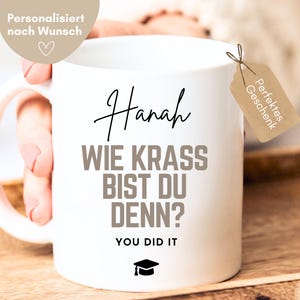 Mug exam passed gift graduation, gift passed exam, training, high school diploma, bachelor, study, master, mug personalized