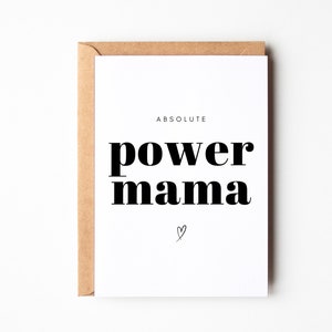 Postkarte "absolute Power Mama", Geschenk für Mütter, Geburtstagskarte für Mama, Muttertagsgeschenk | inkl. Kuvert nach Wunsch