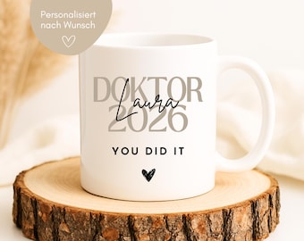 Doctorate graduation gift, Doctor 2026 you did it, Doctor present, PhD, doctoral title mug, congratulations on passing your doctorate