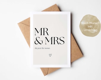 Wedding card Mr & Mrs, wedding congratulations card, wedding congratulations card, wedding wishes card, wedding gift card