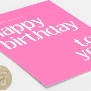 Geburtstagskarte pink für Herzensmenschen, Happy Birthday beste Freundin, Geburtstagsgeschenk für Frauen, Postkarte DINA6 Bild 5