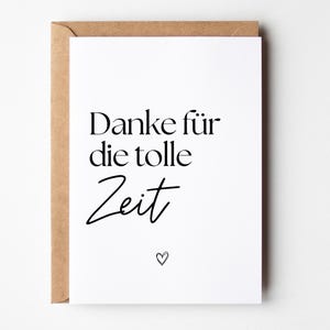 loulala® Danke sagen Postkarte Danke für die tolle Zeit, Danke-Karte, Geschenk Danke sagen, Wertschätzung ausdrücken, Abschiedskarte Arbeit
