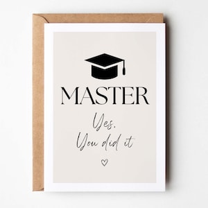 Tarjeta de felicitación de máster, máster, tarjeta de máster, regalo de máster, máster aprobado - postal DINA6 - loulala®