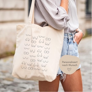 Jutebeutel  Busenfreundin, Stofftasche, lustige Einkaufstasche Freundin, Geschenk Freundin, Brüste Statement Tasche. Geschenk Freundin