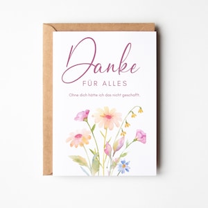 Dar las gracias, postal "Gracias por todo", tarjeta de agradecimiento, regalo decir gracias y expresar agradecimiento, regalar al mejor amigo