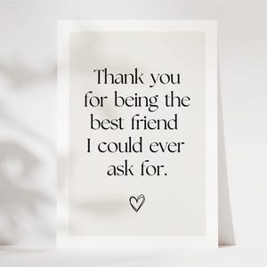 Cadeau de carte postale meilleur ami, cadeau pour votre personne préférée, dites merci, anniversaire du meilleur ami, cadeau du meilleur ami