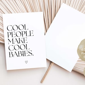 Karte zur Geburt Cool People male cool Babies, Eltern Geschenk, Geschenk zur Geburt, Glückwunschkarte Baby, Alles Gute zur Geburt