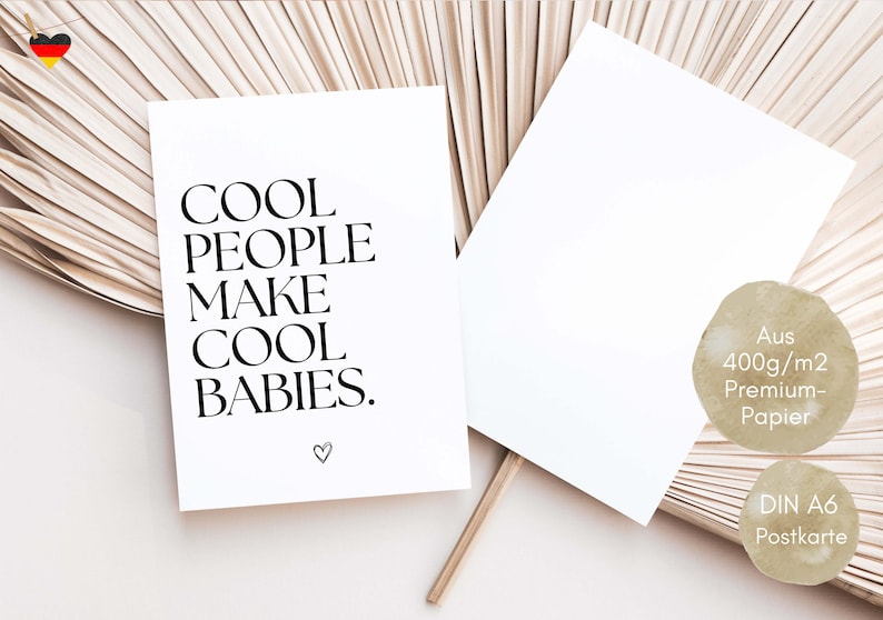 Karte zur Geburt Cool People male cool Babies, Eltern Geschenk, Geschenk zur Geburt, Glückwunschkarte Baby, Alles Gute zur Geburt
