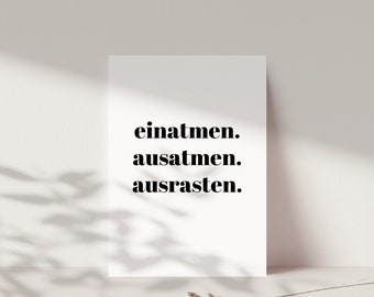 Lustige Postkarte zu Weihnachten "einatmen, ausatmen, ausrasten", lustiges Geschenk für Freunde, lustige Postkarten