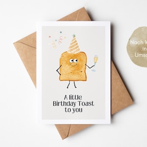 Carte d'anniversaire drôle Un petit toast d'anniversaire à vous, carte de voeux d'anniversaire, carte d'anniversaire, carte d'anniversaire drôle, joyeux anniversaire drôle image 3