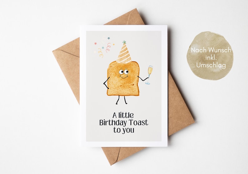 Carte d'anniversaire drôle Un petit toast d'anniversaire à vous, carte de voeux d'anniversaire, carte d'anniversaire, carte d'anniversaire drôle, joyeux anniversaire drôle image 3