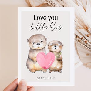 Carte sœur loutres mignonnes, loutres cadeaux sœur, anniversaire sœur, cadeau d’anniversaire sœur - carte d’anniversaire sœur