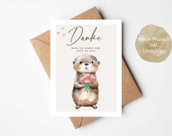 Hey Otti, thank you card, thank you card, friendship card, thank you card, appreciation card, card for a girlfriend, card for a loved one