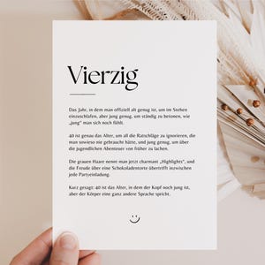 40th birthday gift, funny birthday card for 40th birthday, fortieth birthday, greeting card for 40th birthday gift postcard