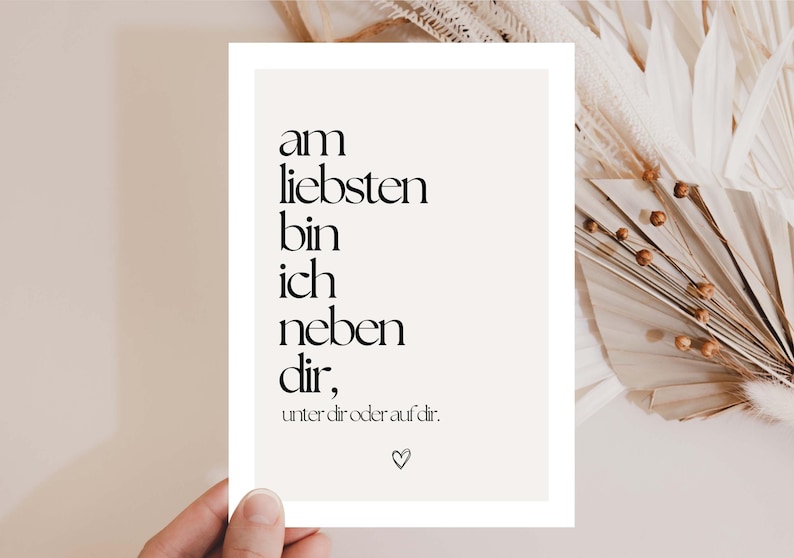Ich liebe dich Karte
Postkarte Kennenlernen Arbeit
Karte für Pärchen
Liebeskarte
romantische Karte
Karte für Freund
Karte für Mann
Lustige Ich liebe dich Karte
Jahrestag Karte
Hochzeitstag Karte
Karte zum Valentinstag
Lustige karte für Männer
Lustige karte für Pärchen