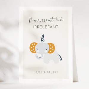 Cartão de aniversário engraçado "O velho é um elefante louco" DINA6, presente de aniversário engraçado, feliz aniversário, cartão de parabéns