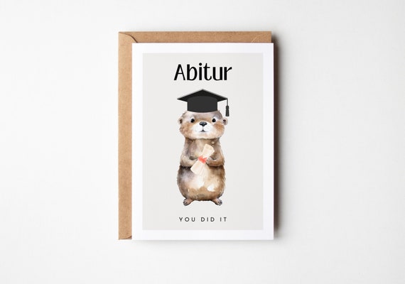 Abitur Geschenk süße Otter Karte, Abitur bestanden, Abitur Abschluss, Abitur Glückwunschkarte Karte, Abitur 2025 -Postkarte DINA6 - loulala®