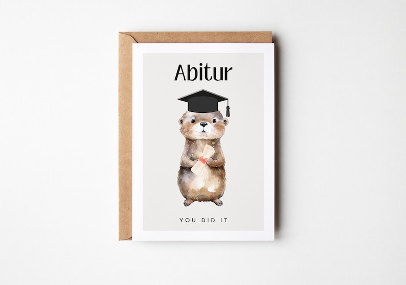 Abitur Geschenk süße Otter Karte, Abitur bestanden, Abitur Abschluss, Abitur Glückwunschkarte Karte, Abitur 2024 -Postkarte DINA6 - loulala®