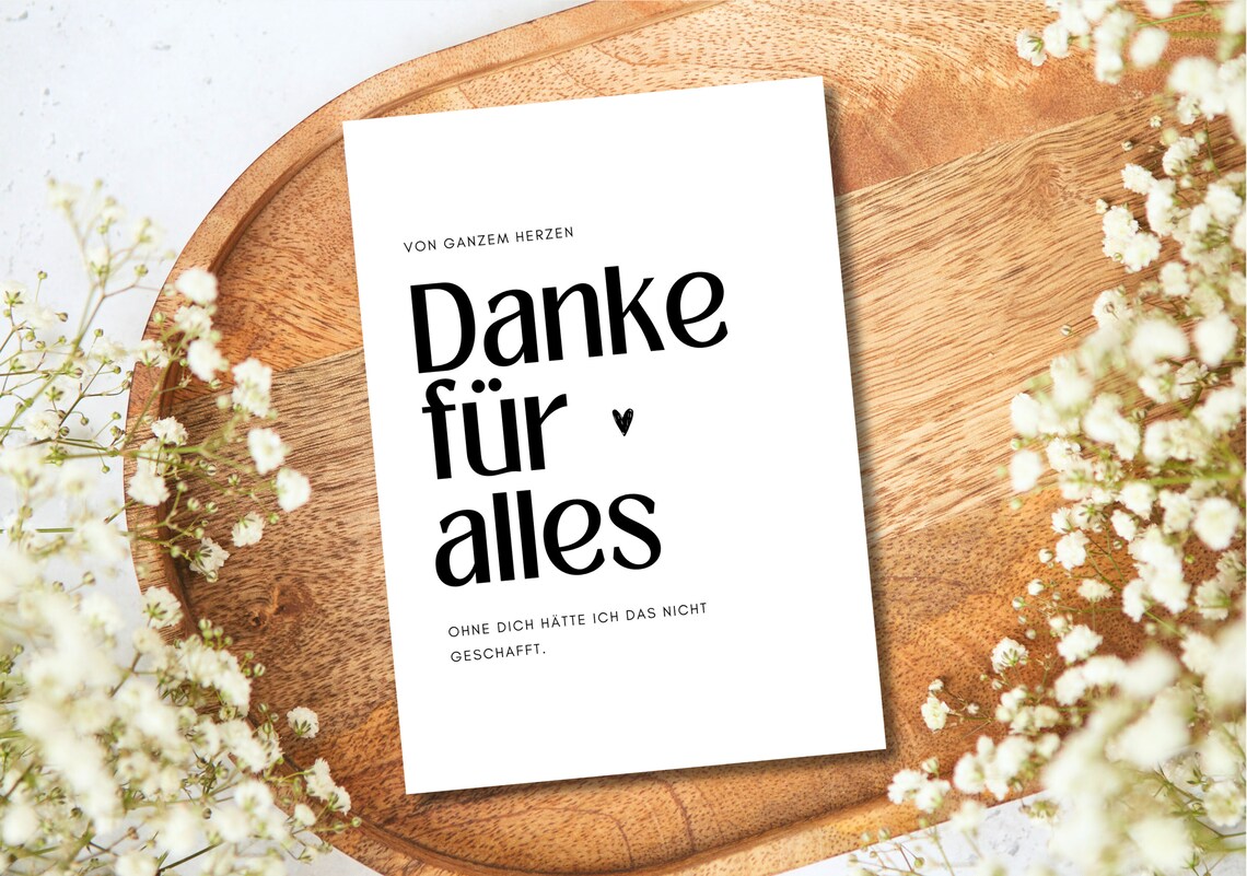 Danke sagen, Postkarte "Danke für alles", Danke-Karte, Geschenk Danke