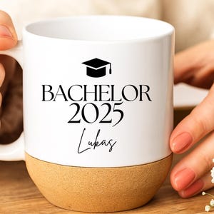 Bachelor Geschenk, Bachelor Tasse personalisiert mit Namen, Bachelor bestanden Geschenk, Bachelor Abschluss Tasse