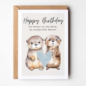 Tarjeta de cumpleaños de nutria Hej.Otti® DINA6, tarjeta de cumpleaños de nutria, tarjeta de feliz cumpleaños, tarjeta de cumpleaños para novia, regalo de cumpleaños