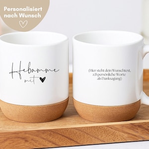 loulala® Mug Midwife with heart – Gift for midwife, thank you midwife, farewell gift midwife, personalized mug midwife
