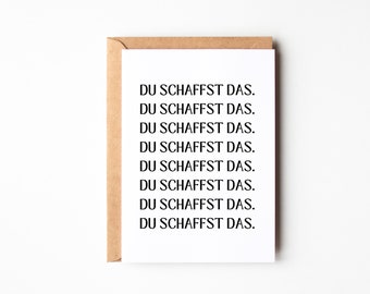 Postkarte Mutmacher "Du schaffst das", Mut machen, Karte zur Aufmunterung, viel Glück wünschen für eine Prüfung