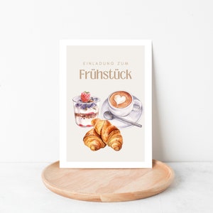 Invitation to breakfast, gift date time, time for two, voucher for a breakfast together postcard A6 image 2