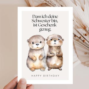 Tarjeta de cumpleaños divertida para hermana, tarjeta de cumpleaños para hermano, regalo para hermana, regalo para hermano, tarjeta de cumpleaños divertida con dicho de nutria