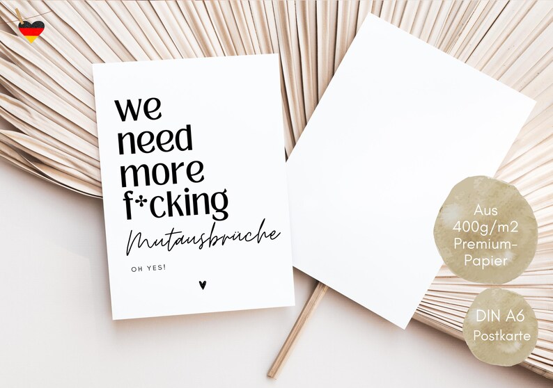 Postkarte Mutmacher We need more f*cking Mutausbrüche, Trostkarte, Mut machen, du schaffst das, Neuanfang, Motivations Karte, Affirmationen Bild 4