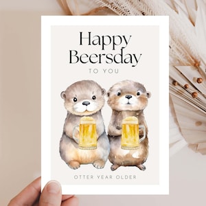 Hej.Otti® - Funny Birthday Card Happy Beersday, Birthday Card Man, Birthday Card, funny Birthday card, Happy Birthday funny
