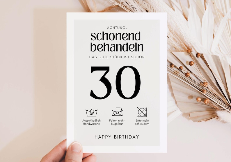 30 Geburtstag Postkarte, Grusskarte zum 30, Geburtstagsgeschenk 30, 30 Geburtstag Frau und Mann, lustige Geburtstagskarte zum 30. Geburtstag